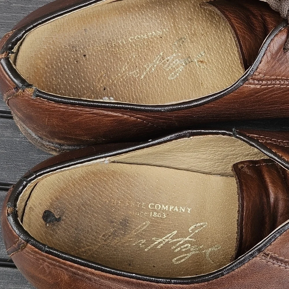 Frye Phillip Oxford 84570 Brown Leather Lace Up Plain Toe Oxfords Shoes Mens 10D